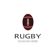 Rugby ball logo. Using a vector illustration template design concept. Can be used for sports logos and a team logo