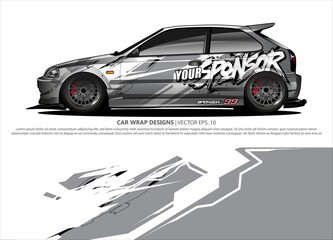 car wrap design. simple lines with abstract background vector concept for vehicle vinyl wrap and automotive decal livery
