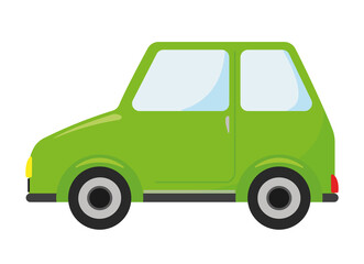 Green Car Icon Clipart in Animated Cartoon PNG Flat Vector