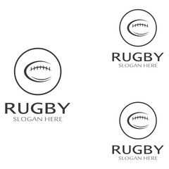 Rugby ball logo. Using a vector illustration template design concept. Can be used for sports logos and a team logo