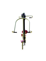 Old exercise equipment isolated on white background, clipping path