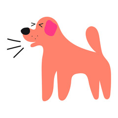 Angry dog. Hand drawn vector illustration on white background.