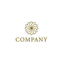 Simple golden flower logo, sophisticated, luxury to convey the message of finance and growth. it is suitable for large and small companies.