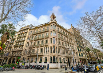 Fototapeta premium The Casa Sayrach ор Casa de la nata. An outstanding example of late Modernism in Barcelona, Spain. This house was built in 1918 and is the work of Manuel Sayrach i Carreras