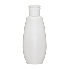 Cosmetic bottles with lid isolated on white background. Bottle with hand sanitizer. Antimicrobial liquid gel. Hand hygiene. Shampoo bottle. Medicine bottle. Liquid soap.