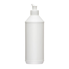 Cosmetic bottles with lid isolated on white background. Bottle with hand sanitizer. Antimicrobial liquid gel. Hand hygiene. Shampoo bottle. Medicine bottle. Liquid soap.