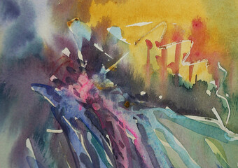 brush stroke , painting Abstract  watercolor colorful Background