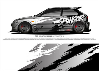 car wrap design. simple lines with abstract background vector concept for vehicle vinyl wrap and automotive decal livery
