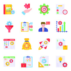 Pack of Data Management Flat Icons

