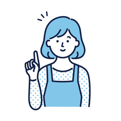 エプロンを着た女性のイメージイラスト