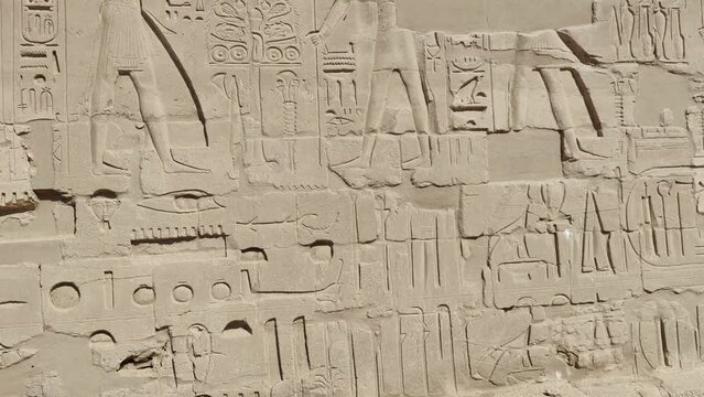 Ancient egypt images and hieroglyphics on wall