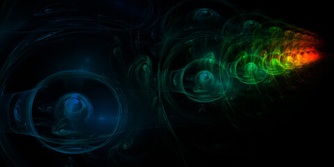 3D rendering multicolor fractal light background