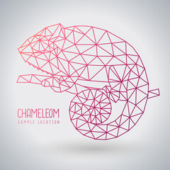 Hipster polygonal animal chameleon. Triangle animal vector illustration