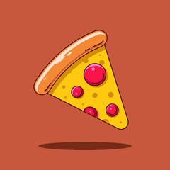 Pizaa (Fast Food) cartoon illustration vector. Great for posters, banners, covers and restourant catalogs.