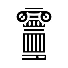 column antique building glyph icon vector. column antique building sign. isolated contour symbol black illustration