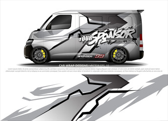 Car wrap decal design vector. abstract Graphic background kit designs for vehicle, race car, rally, livery, sport car
