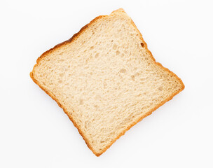 Bread slice isolated on white background.