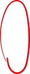 Cute hand drawn red oval element. Decorative adorable doodle pattern.