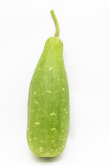 calabash isolated on white background, green vegetable concept. top view