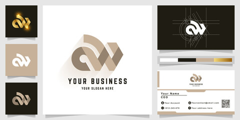 Letter aW or oW monogram logo © Haura Design
