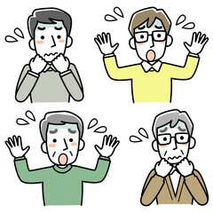 困る男性の上半身セット