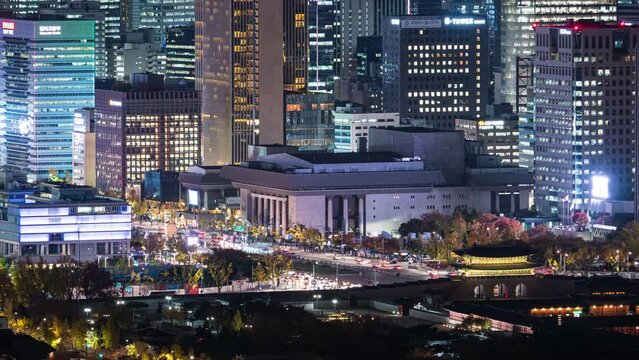 서울 세종문화회관의 야경