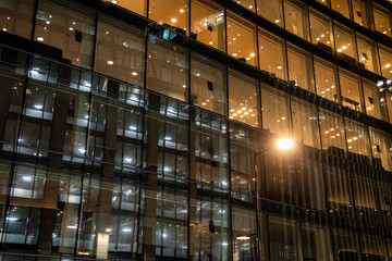 Steel and glass sides of London business and financial area
