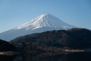 河口湖から見える富士山