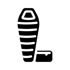 sleeping bag glyph icon vector. sleeping bag sign. isolated contour symbol black illustration
