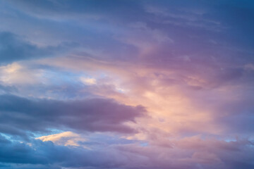Naklejka na ściany i meble Beautiful evening cloudy sky background.