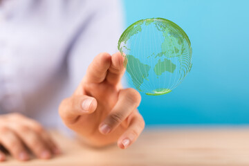 Grass Earth Globe, 3D rendering