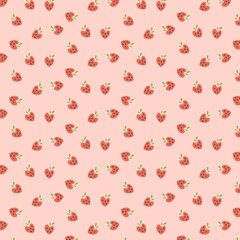 seamless background with strawberry and heart