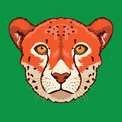 Cheetah face vector illustration in decorative style, perfect for tshirt style and mascot logo