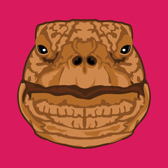 Tortoise  face vector illustration in decoratice style, perfect for tshirt style and mascot logo