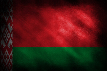The flag of Belarus on a grunge background