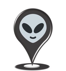 black and white monster location on map