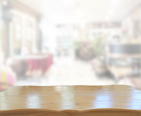 Table Top And Blur Restaurant Of Background