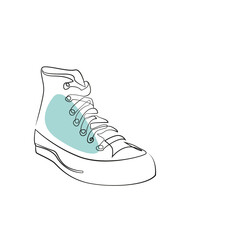 One Line Zeichnung Schuh