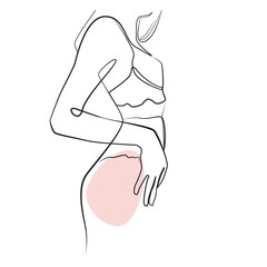 One Line Zeichnung einer Frau in Unterw&auml;sche