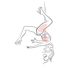 One Line Zeichnung Pooldance