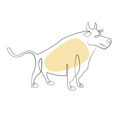 One Line Zeichnung eines Bulls
