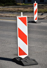 Road barrier at the road construction