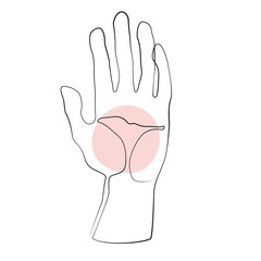 One Line Zeichnung einer Hand