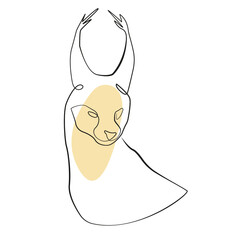 One Line Zeichnung Tiere Rehe, Adler, Nashorn, Vogel