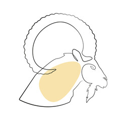 One Line Zeichnung Tiere Rehe, Adler, Nashorn, Vogel