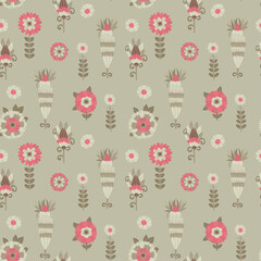 Seamless pattern. Floral ornament.