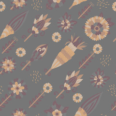 Seamless pattern. Floral ornament.