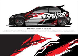 car wrap design. simple lines with abstract background vector concept for vehicle vinyl wrap and automotive decal livery
