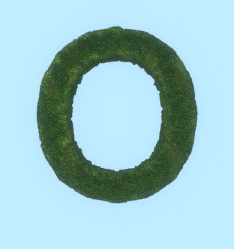 Grass Themed Font Letter O