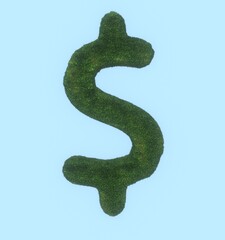 Grass Themed Font Dollar Sign